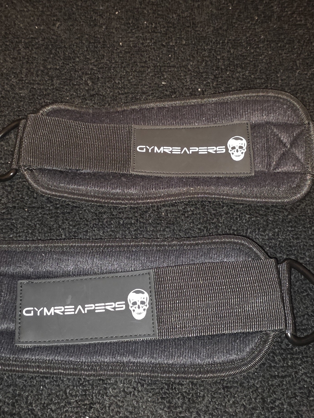Gymreapers Black Padded Ankle/Wrist Straps for Weightlifting